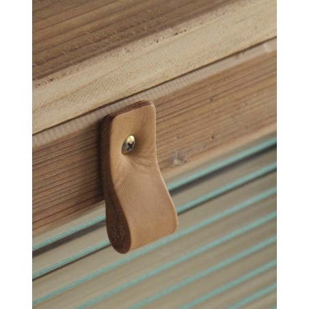 Zapatero estilo vintage de abeto y cristal 80x25x123h