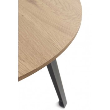 Mesa de comedor redonda estilo industrial de mdf y hierro 110x77h 2