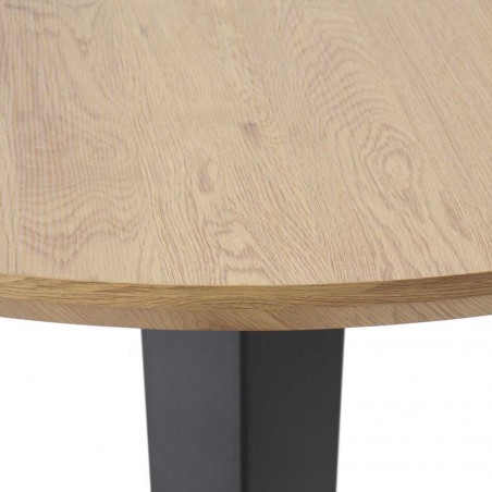 Mesa de comedor redonda estilo industrial de mdf y hierro 110x77h