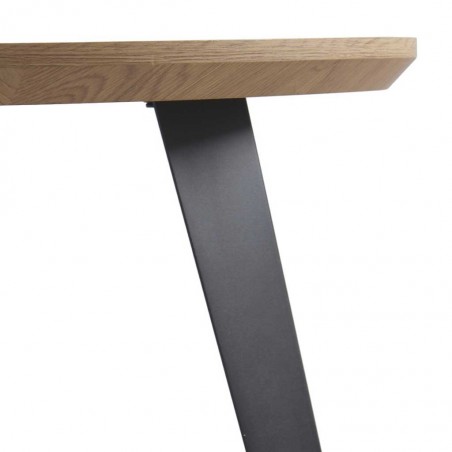 Mesa de comedor redonda estilo industrial de mdf y hierro 110x77h