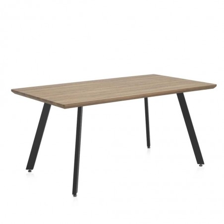 Mesa de comedor estilo industrial de mdf y hierro 160x90x75h