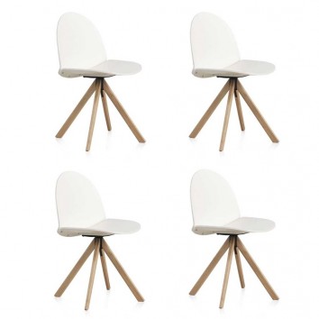 Pack 4 sillas giratorias de diseño estilo nórdico 52x49x82h