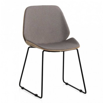 Silla de diseño estilo mid century asiento tapizado  51x54x82h