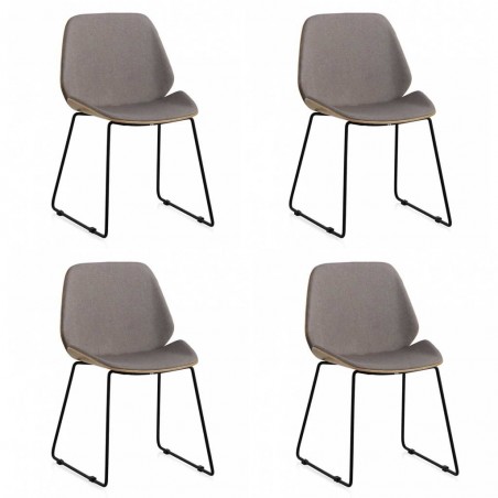 Pack 4 sillas de diseño estilo mid century asiento tapizado  51x54x82h