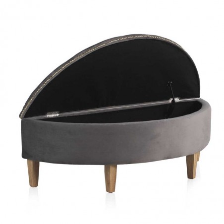 Pie de cama con arcón tapizado terciopelo 110x44x40h