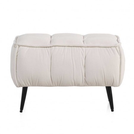 Banqueta tapizada en terciopelo y patas de hierro 1167x37x41h