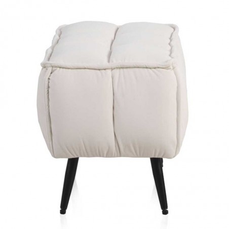 Banqueta tapizada en terciopelo y patas de hierro 1167x37x41h