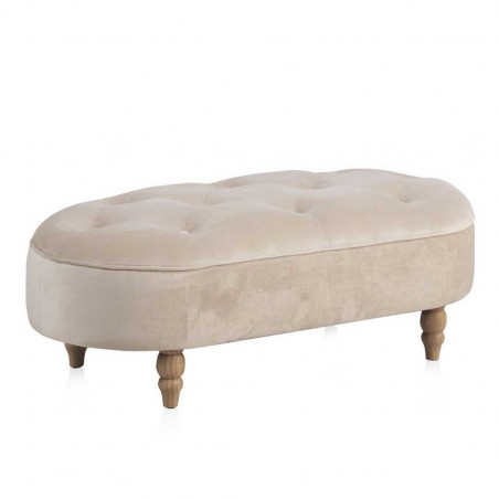 Pie de cama estilo provenzal tapizado terciopelo 100x48x35h
