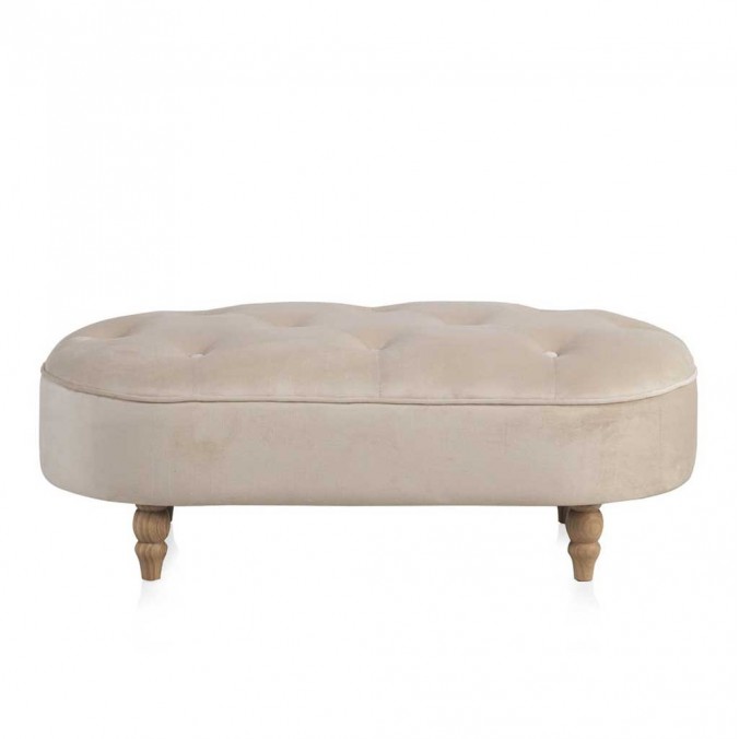 Pie de cama estilo provenzal tapizado terciopelo 100x48x35h