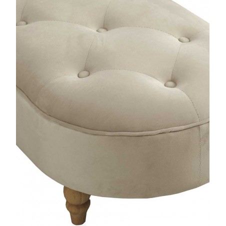 Pie de cama estilo provenzal tapizado terciopelo 100x48x35h