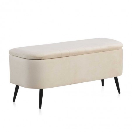 Pie de cama con arcón estilo vintage tapizado terciopelo 100x38x46h