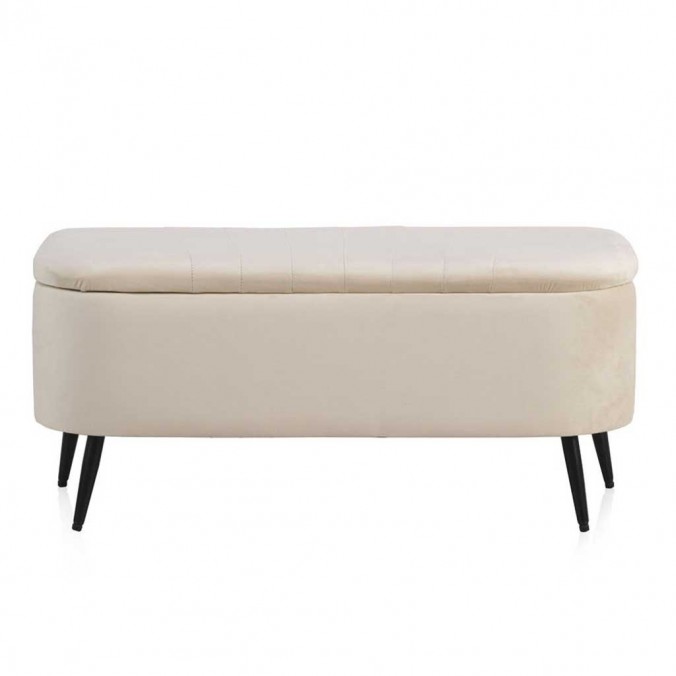 Pie de cama con arcón estilo vintage tapizado terciopelo 100x38x46h