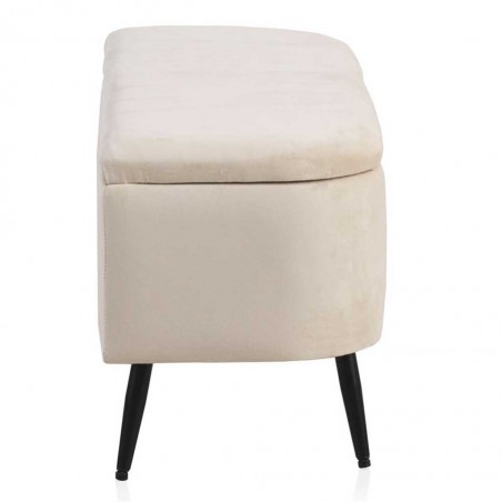 Pie de cama con arcón estilo vintage tapizado terciopelo 100x38x46h