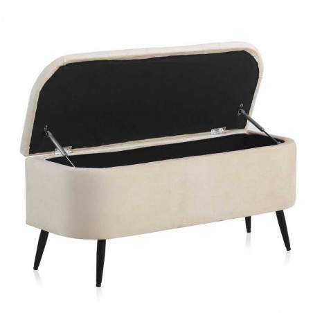 Pie de cama con arcón estilo vintage tapizado terciopelo 100x38x46h