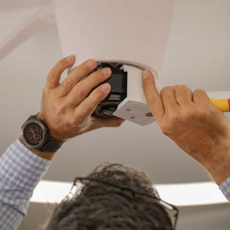 Ventilador de techo Nepal con luz led - plata y nogal