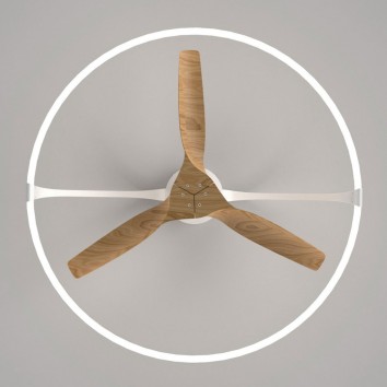 Ventilador de techo Nepal 104cm luz led -  blanco y haya 2