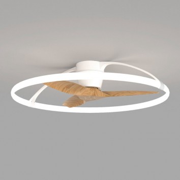 Ventilador de techo Nepal 104cm luz led -  blanco y haya