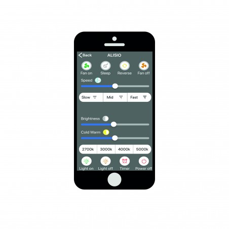 Ventilador de techo Nepal 104cm con luz led - blanco