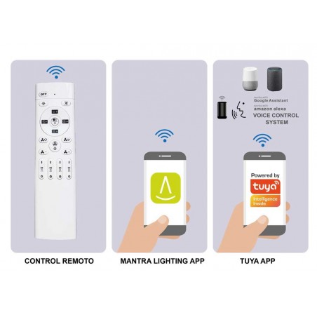 Ventilador de techo Nepal 104cm con luz led - blanco