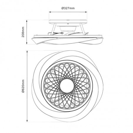 Ventilador de techo 62cm con LED Boreal White