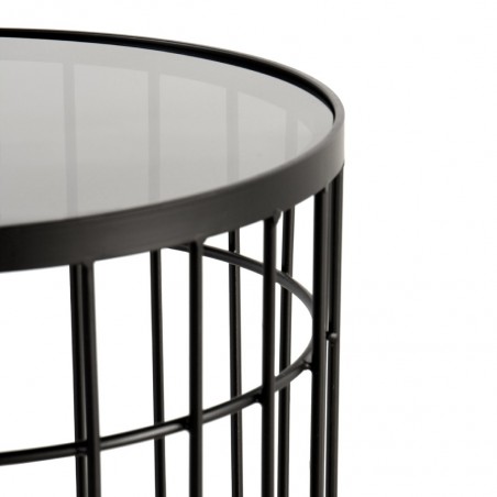 Set 2 mesas auxiliares 40 y 35cm superficie cristal