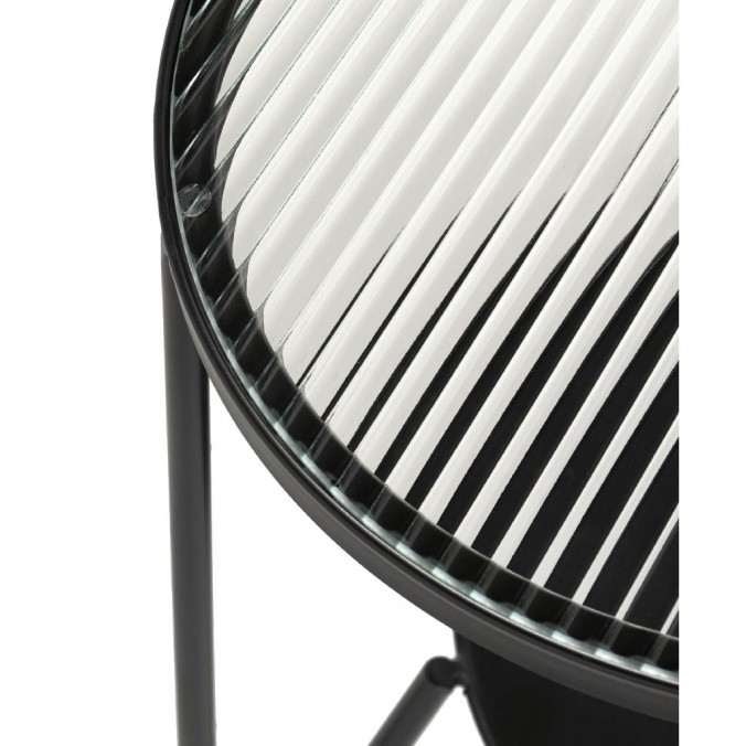 Mesa auxiliar 40x50h hierro y superficie cristal