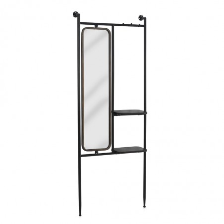 Espejo con estantes estilo vintage industrial hierro 67x19x166h