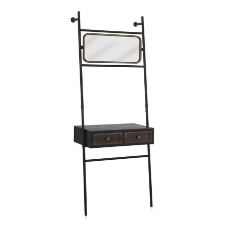 Consola con espejo estilo vintage industrial hierro 71x38x181h