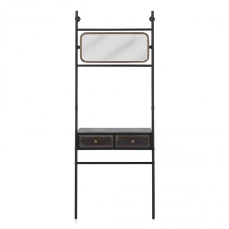 Consola con espejo estilo vintage industrial hierro 71x38x181h