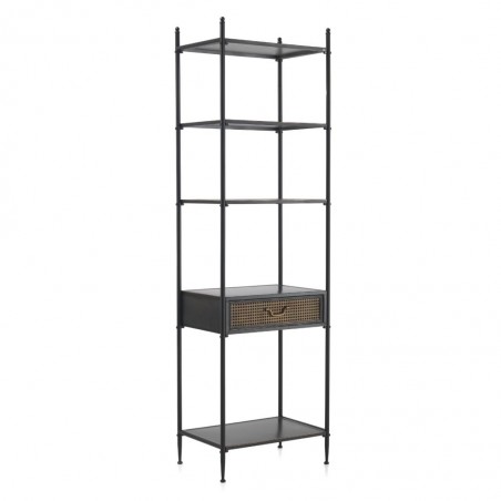 Estantería de pie con cajón estilo vintage industrial hierro 55x36x186h