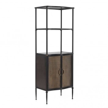 Estantería de pie con puertas estilo vintage industrial hierro 61x42x160h