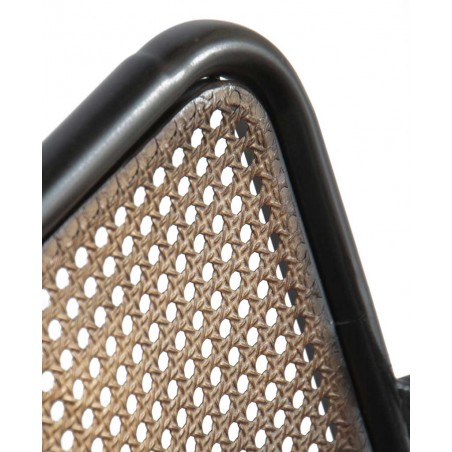 Silla de estilo vintage industrial de hierro y apoyabrazos madera 61x42x160h