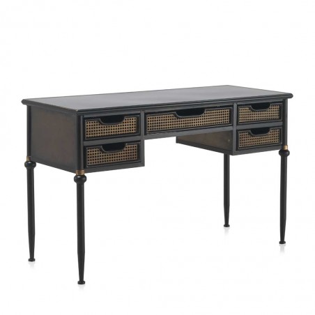 Escritorio con 5 cajones de estilo vintage industrial hierro 122X50X76h