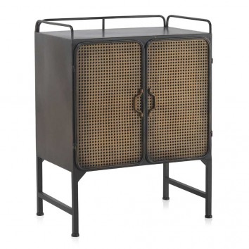 Consola con dos puertas de estilo vintage industrial hierro 65X42X85h