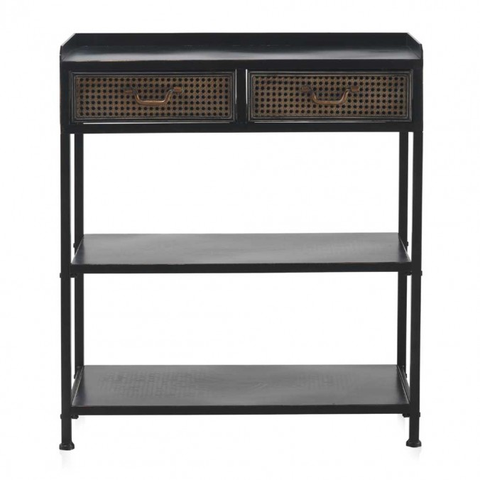 Consola con dos cajones de estilo vintage industrial hierro 75x38x85h