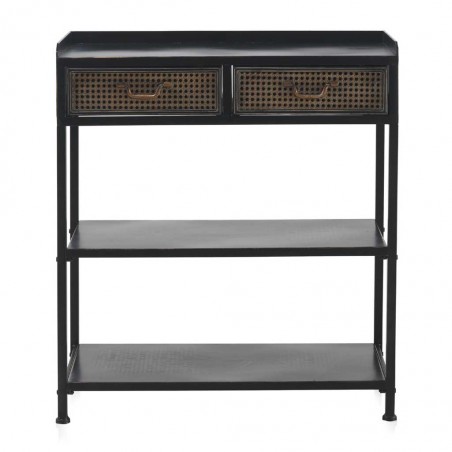 Consola con dos cajones de estilo vintage industrial hierro 75x38x85h