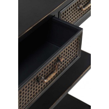Consola con dos cajones de estilo vintage industrial hierro 75x38x85h 2