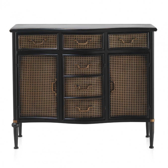 Aparador con dos puertas y 6 cajones de estilo vintage industrial hierro 101x42x85h