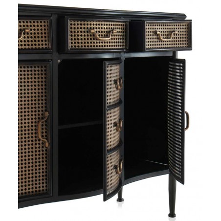 Aparador con dos puertas y 6 cajones de estilo vintage industrial hierro 101x42x85h