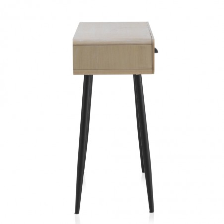 Consola beige claro con dos cajones estilo vintage 80x34x78h