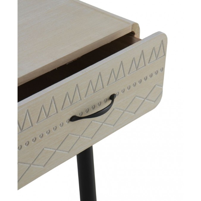 Consola beige claro con dos cajones estilo vintage 80x34x78h