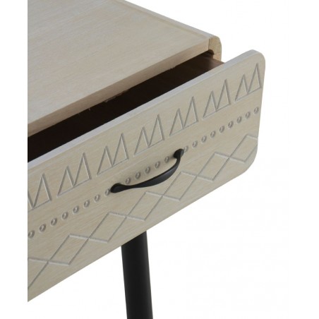 Consola beige claro con dos cajones estilo vintage 80x34x78h