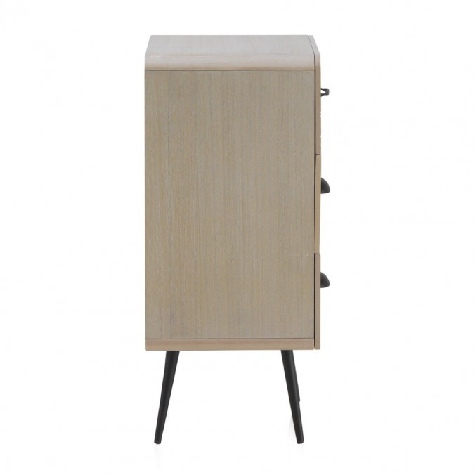 Mesilla beige claro con tres cajones estilo vintage 37x30x67h