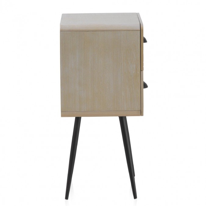 Mesilla beige claro con dos cajones estilo vintage 37x30x50h