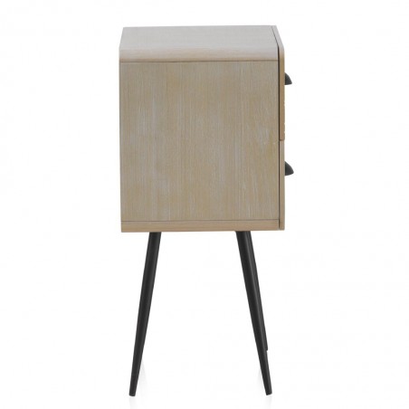 Mesilla beige claro con dos cajones estilo vintage 37x30x50h