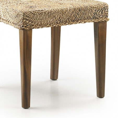 Silla de comedor ratán círculos y caoba 46x50x100h