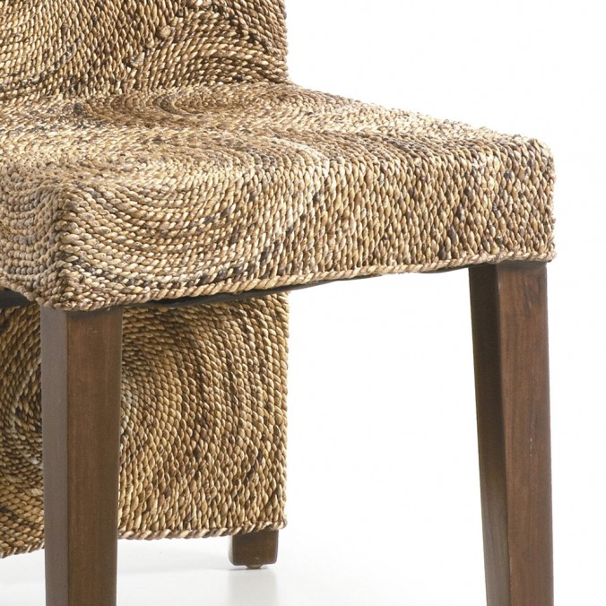 Silla de comedor ratán círculos con faldón 47x54x100h