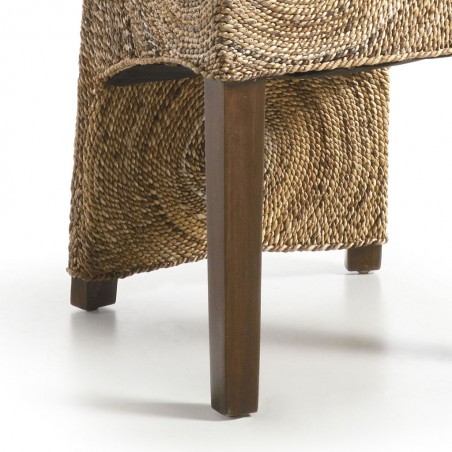 Silla de comedor ratán círculos con faldón 47x54x100h