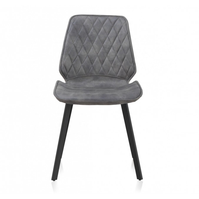 Silla estilo vintage tapizado rombo gris claro - 48x57x84h