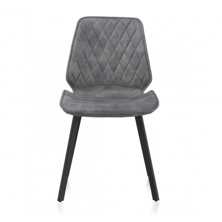 Silla estilo vintage tapizado rombo gris claro - 48x57x84h